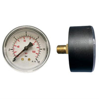 Manometro per Aria Compressa Doppia Scala 0-12 bar 0-170 psi Attacco Assiale Posteriore