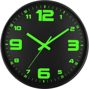 Orologio da Parete con Luce, Stile, Silenzioso, 25 cm, Orologio da Parete con Luce, alimentato da Batterie, Orologio da Parete in Vetro con Stile Moderno, Decorativo per Cucina, Casa, Camera da Letto, Ufficio