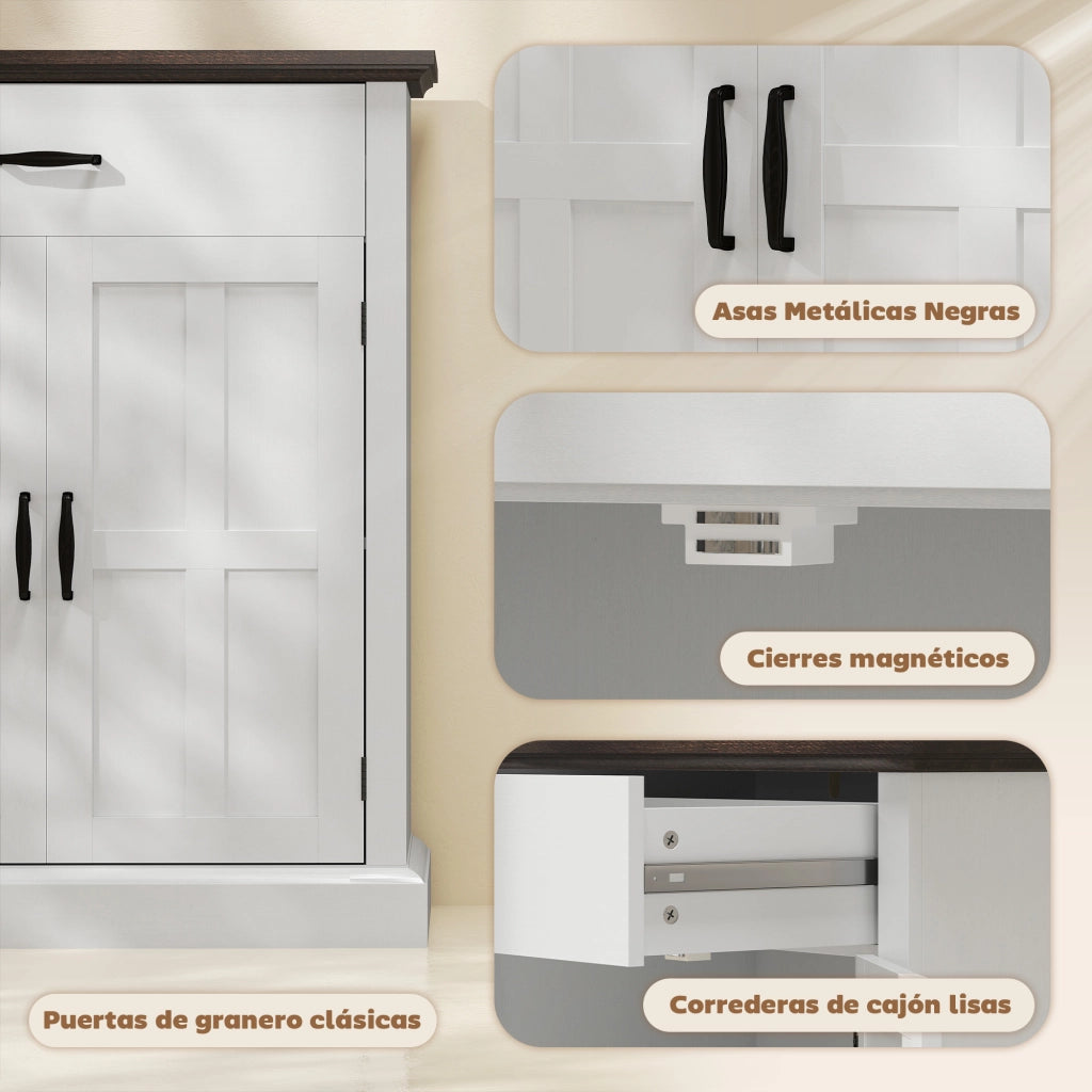 Mobile Ingresso con 2 Ante 1 Cassetto ¨C Xylo ¨C Bianco 75,2x40x91,5 cm