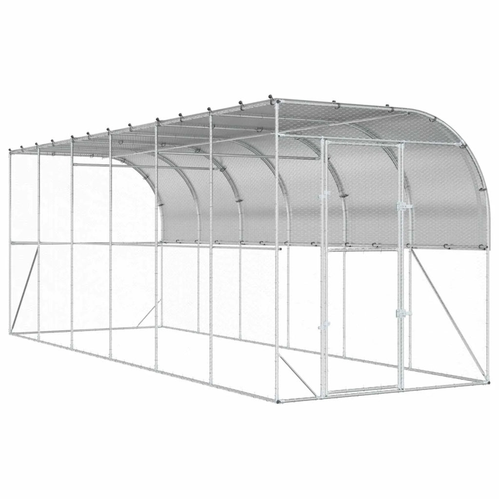 Gabbia per Polli Contro il Muro Argento 600 x 150 x 215 cm 3434737