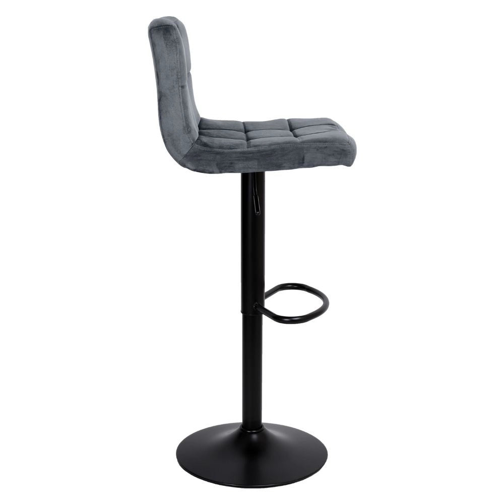 2x Sgabello regolabile Mosva colore grigio con gambe nere opache