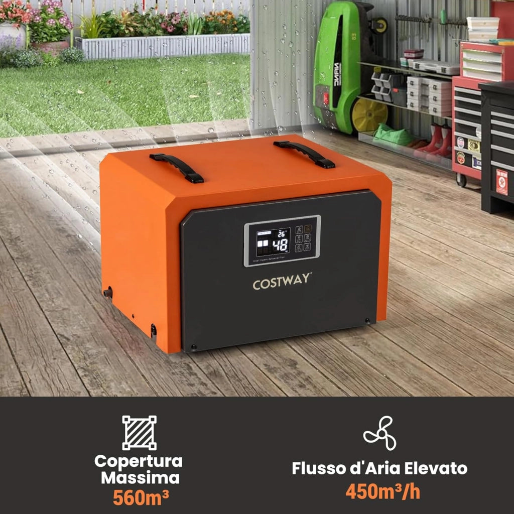 60L Deumidificatore Commerciale, Deumidificatore Industriale con Tubo di Scarico e Timer 24H, Copertura 560㎡, Sbrinamento Automatico, per Cantina Magazzino