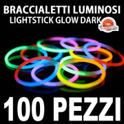 Trade Shop - Bracciali Luminosi 100 Pezzi Braccialetti Glow Disco Lightsticks Fluorescenti -