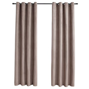 Tende Oscuranti | Tende Blackout con Anelli Metallo 2 pz Grigio Talpa 140x175 cm