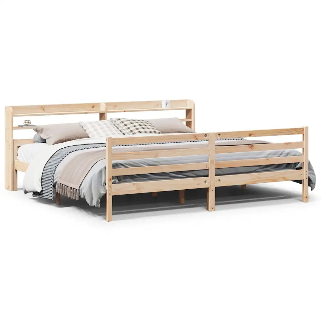 vidaXL Giroletto con Testiera 200x200 cm in Legno Massello di Pino