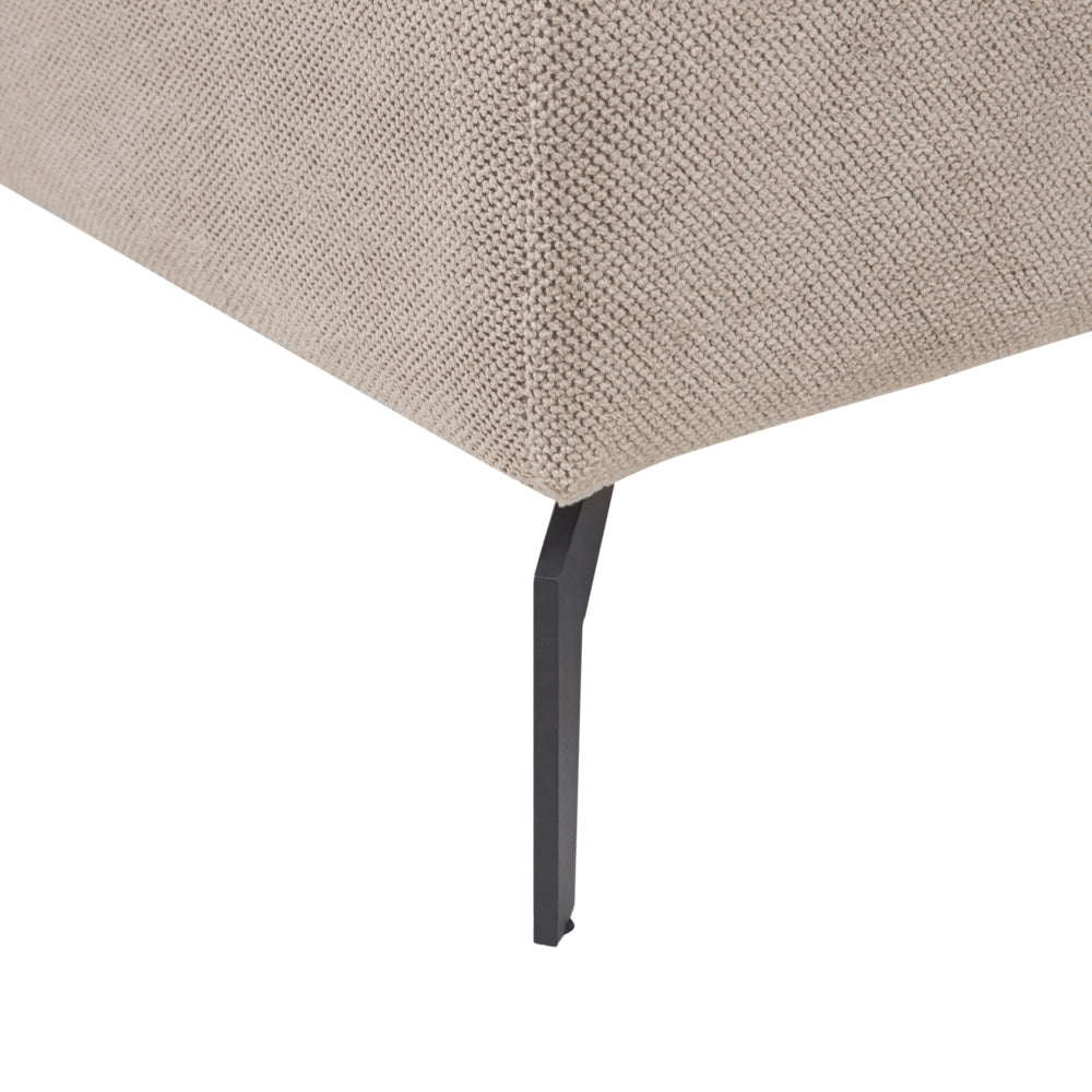 Chaise Lounge Grigio Tortora Poliestere Tessuto Imbottito Braccioli Cuscino Schienale Design Moderno Soggiorno Simmetrico
