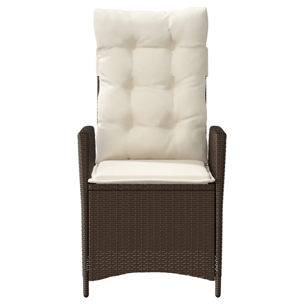 Sedie Reclinabili Giardino 2 pz | Sedie da Esterno con Cuscini Marrone Polyrattan