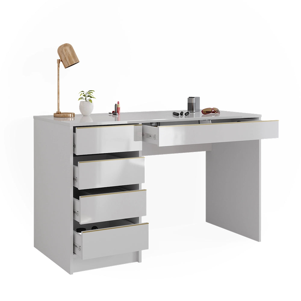 Vicco Tavolo da toeletta Bianco/Oro 120 cm Senza specchio