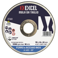 MOLA ABRASIVA EXCEL TAGLIO INOX 115X1,0X22,23 confezione da PEZZI 25
