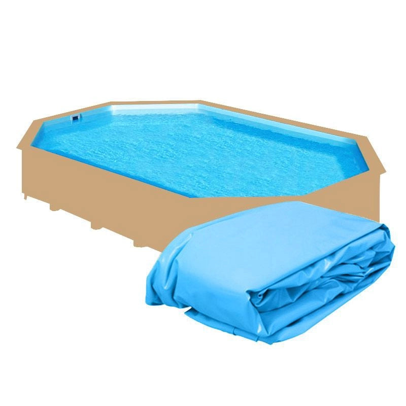 Liner Di Ricambio Per Piscina In Legno Northwood Ottagonale - 8,60 X 4,70 X H.1,30 M Azzurro - Spessore 0,75 Mm Dimensione piscina: 6.10 X 4.00 m, Colore: Azzurro, Altezza: 1.20 m