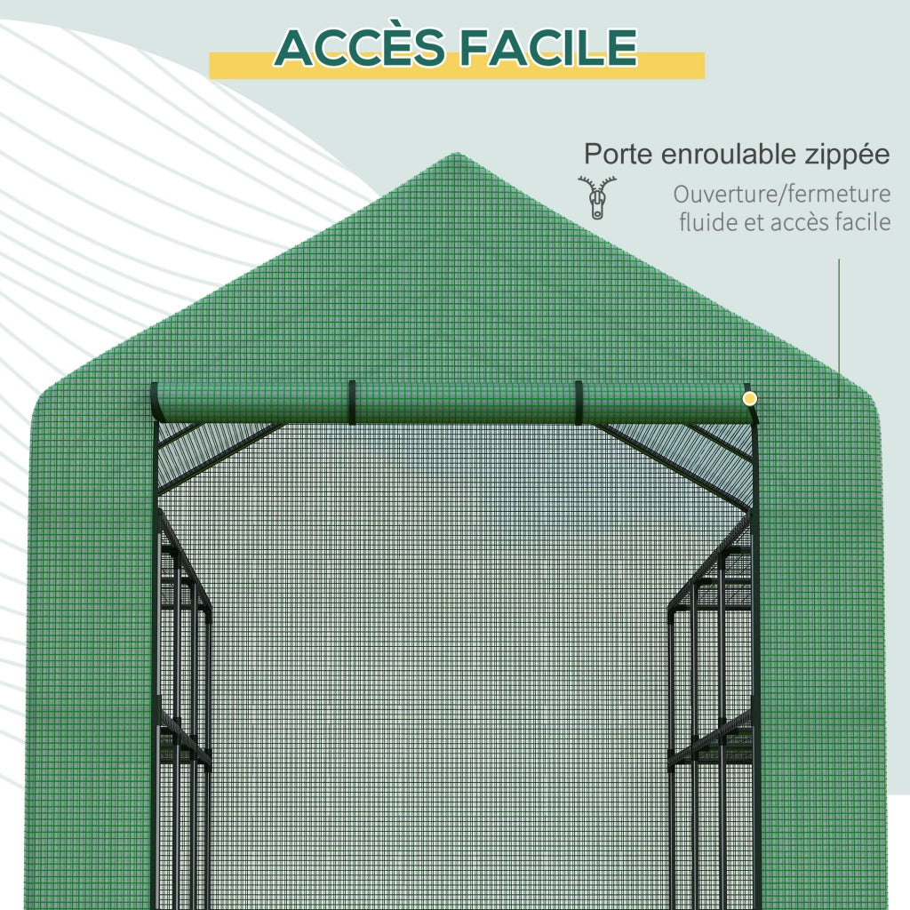 Serra da giardino con ripiani 3 livelli ¨C zephmum ¨C verde 244x180x210 cm