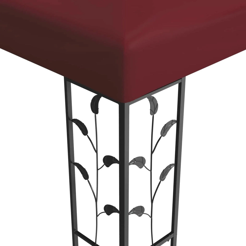 Gazebo 3,97 x 2,96 x 2,68 m Rosso Vino Poliestere e Acciaio 42030527