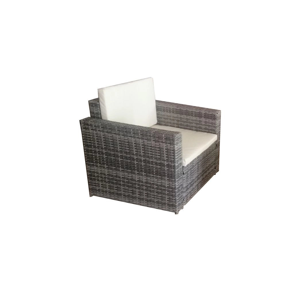 Salotto da giardino in rattan colore grigio WRS066G