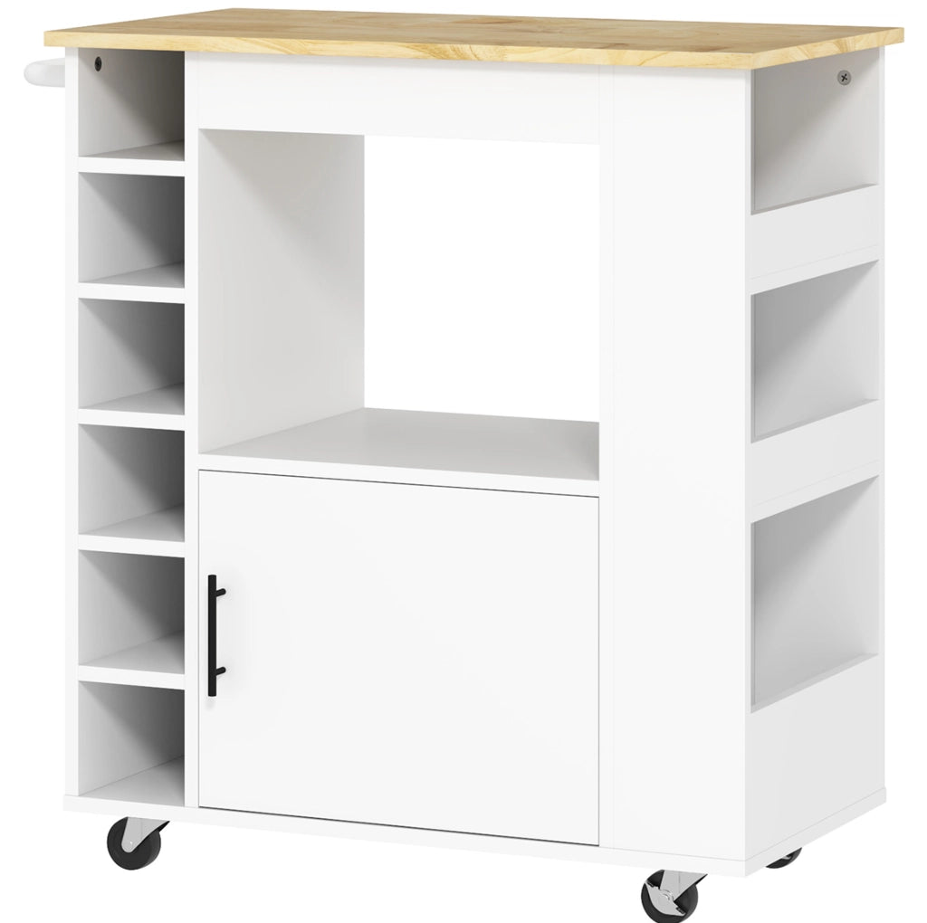 Carrello da cucina 83x40x83 cm rovere – vani, ruote e piano