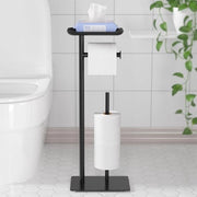 Toilette libero con mensola superiore, supporto per rotoli di carta igienica in alluminio, stazione per rotoli di carta igienica in posizione verticale con spazio per 4 rotoli
