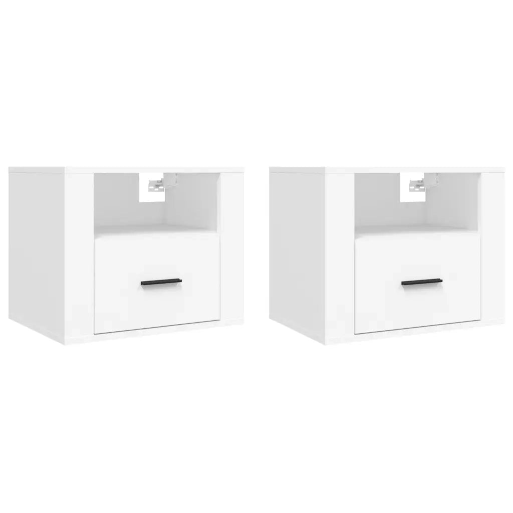 Comodini a Muro 2 pz Bianchi 50x36x40 cm cod mxl 31148