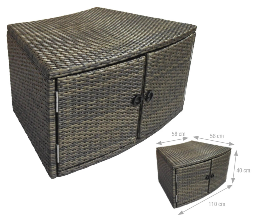 Vasca Idromassaggio da Esterno Semirigida Riscaldata 4 Posti con Mobili Ø156x70 cm NetSpa Vita Nera
