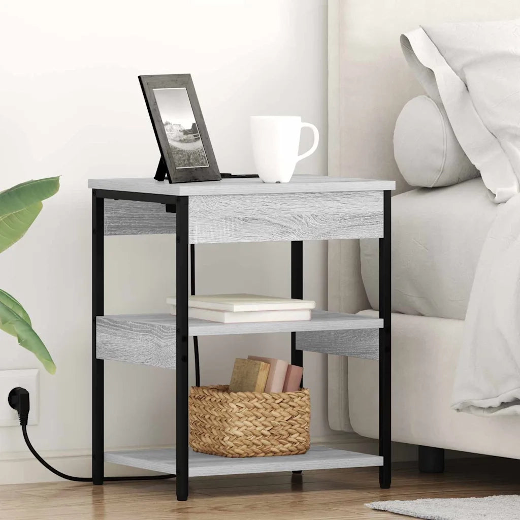 Comodino | Armadio da Notte | Mobiletto da notte Grigio Sonoma 41 x 31 x 51 cm