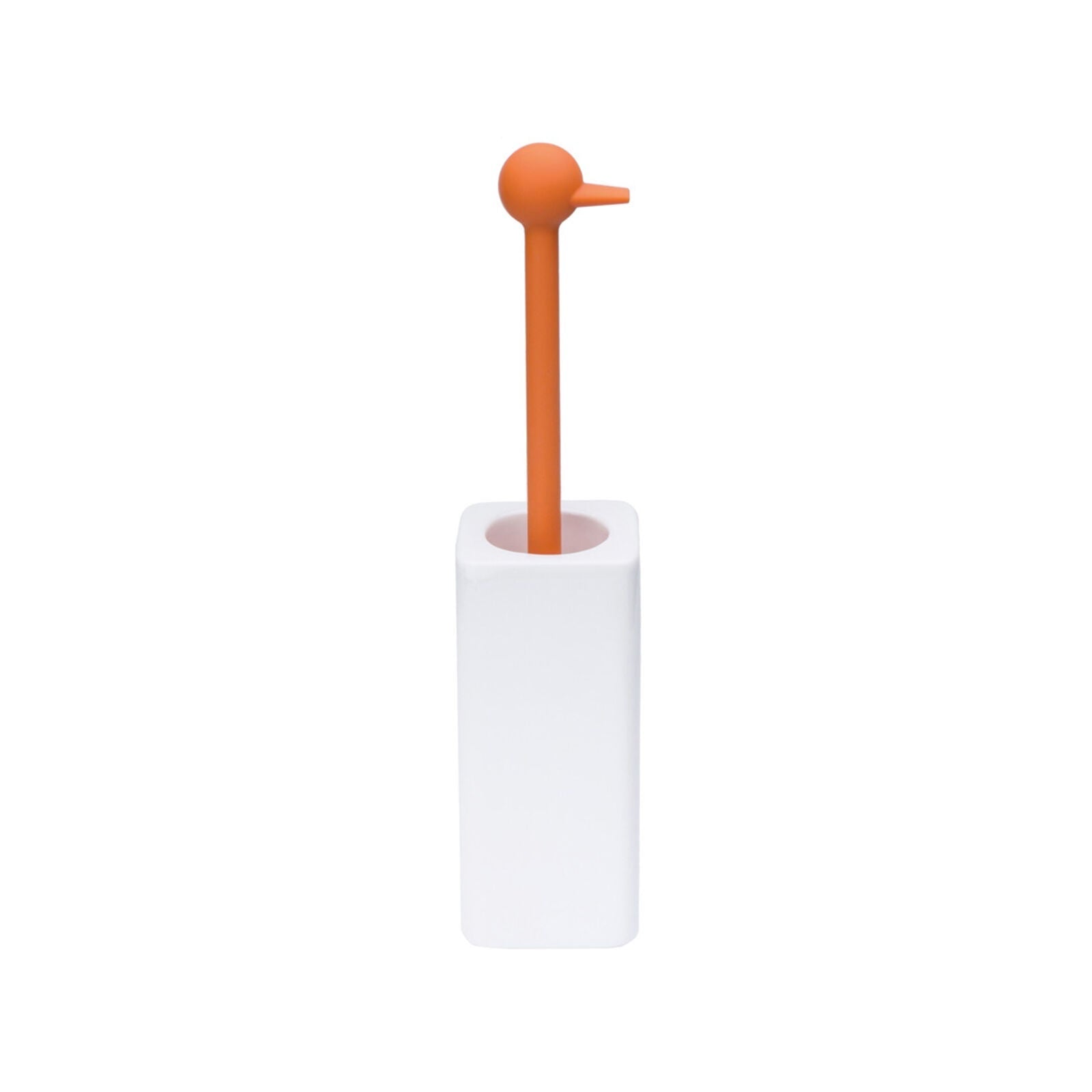 Lineabeta - Portascopino Baston ad anitra in ceramica / silicone arancio