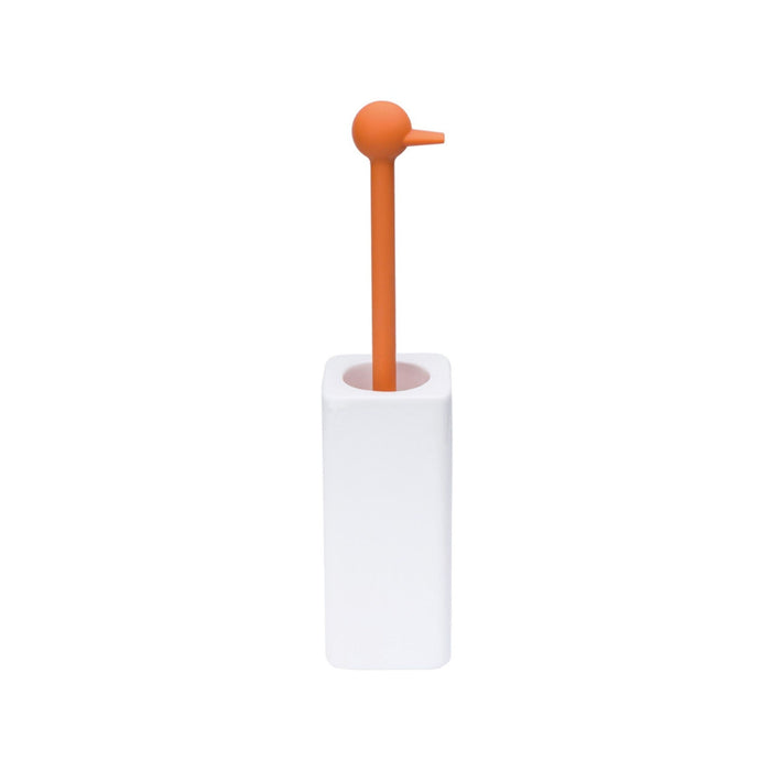 Lineabeta - Portascopino Baston ad anitra in ceramica / silicone arancio