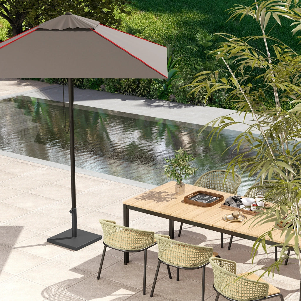 Base per Ombrellone Quadrata in Cemento e HDPE con Manovella ¨C zephmum ¨C Nero 44x44x30 cm