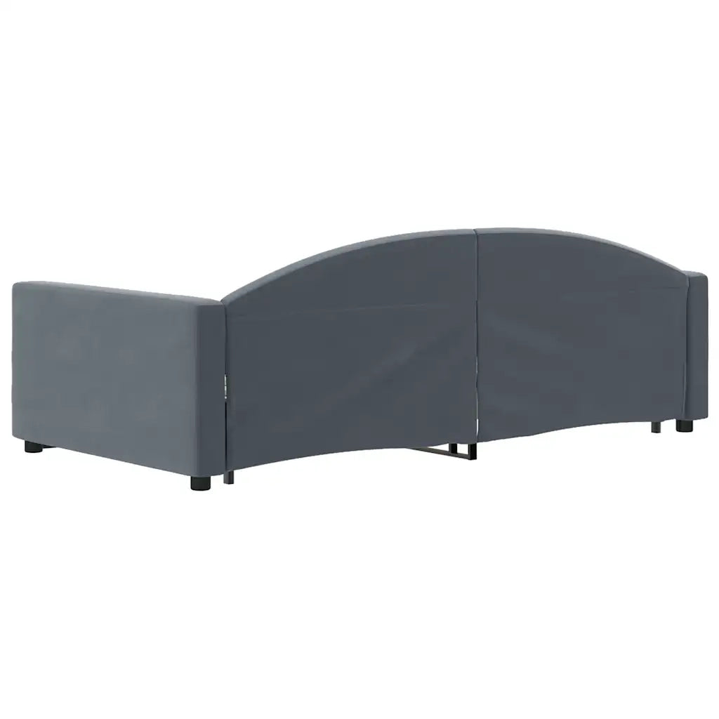 Divano Letto Estraibile Cassetti-Sofa Letto-Daybed Grigio Scuro 100x200cm Velluto 235832
