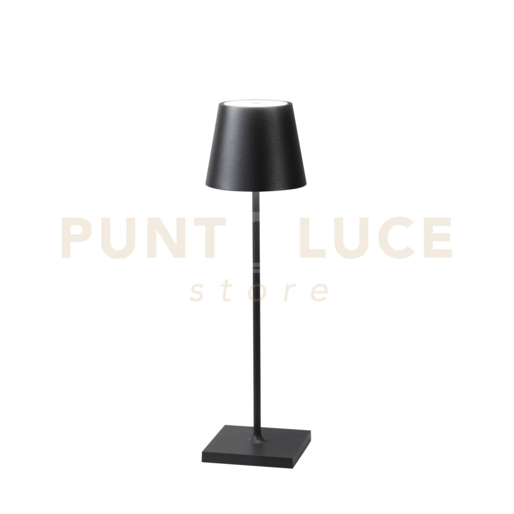 LAMPADA DA TAVOLO RICARICABILE LED DRINK NERA 2,2W 190LM 3000K DIMMERABILE IP54 10X36CM