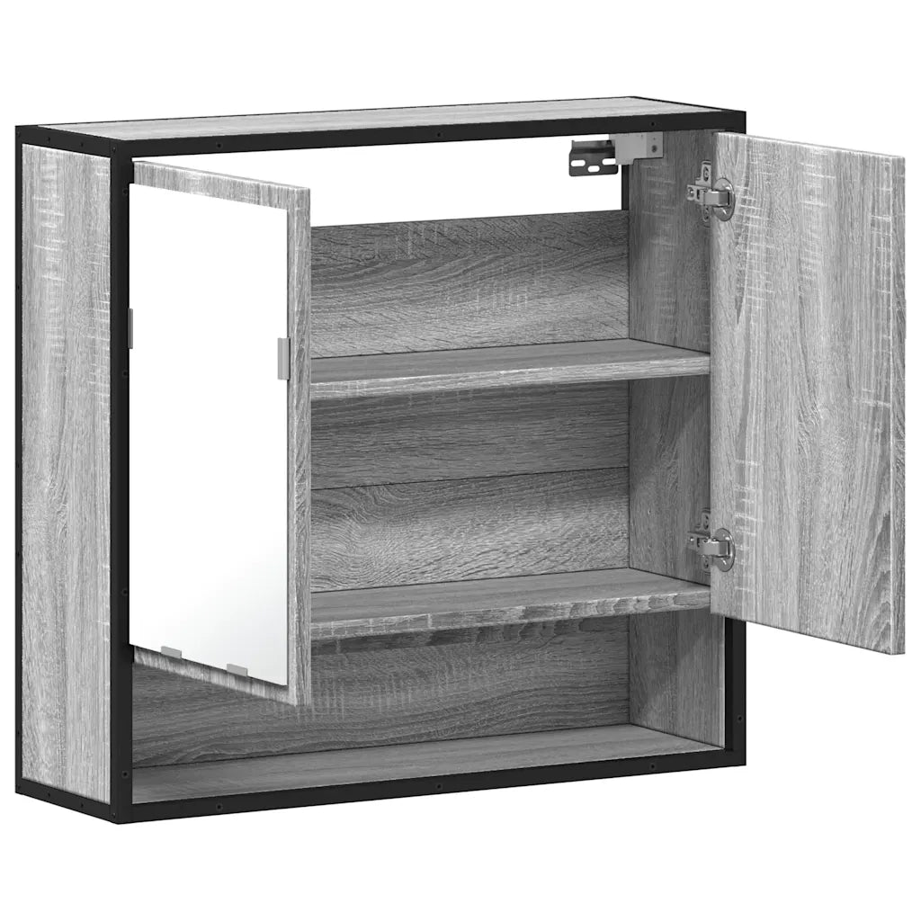 Mobile Specchio da Bagno Grigio Sonoma 65x20x60 cm Multistrato 849262