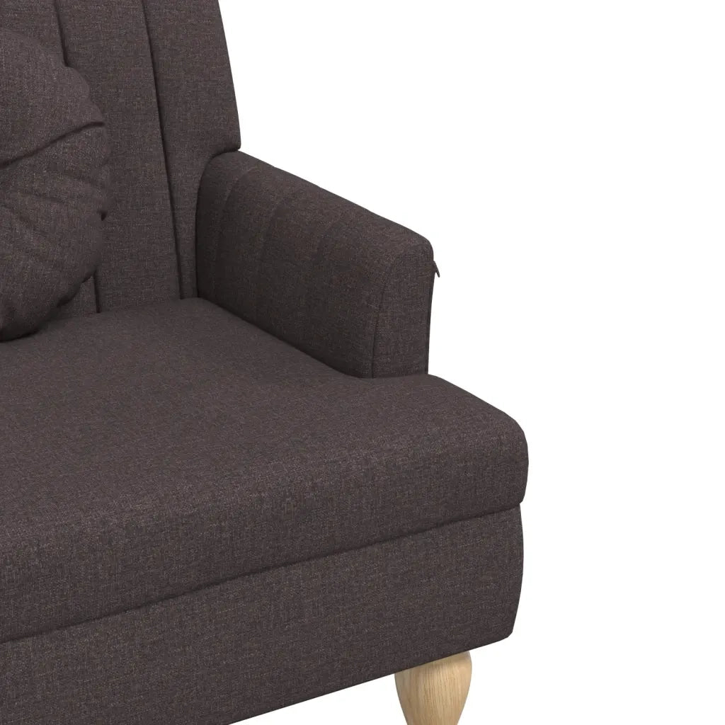 Panca con Cuscini-Sgabello-Divano Marrone Scuro 113x64,5x75,5 cm in Tessuto