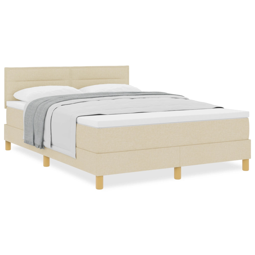 Letto a Box Spring con materasso panna 140x200 cm tessuto