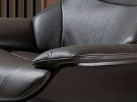 Poltrona reclinabile in pelle marrone cioccolato