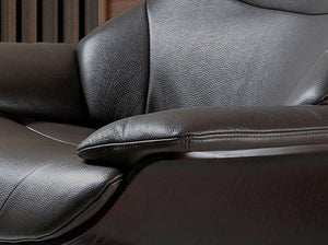 Poltrona reclinabile in pelle marrone cioccolato