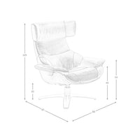 Poltrona reclinabile in pelle marrone cioccolato