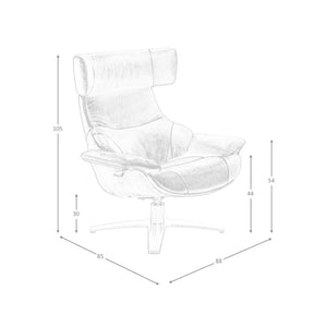 Poltrona reclinabile in pelle marrone cioccolato