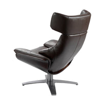 Poltrona reclinabile in pelle marrone cioccolato