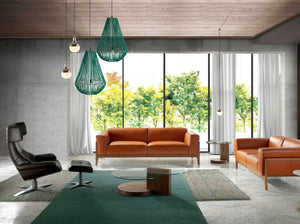 Poltrona reclinabile in pelle marrone cioccolato