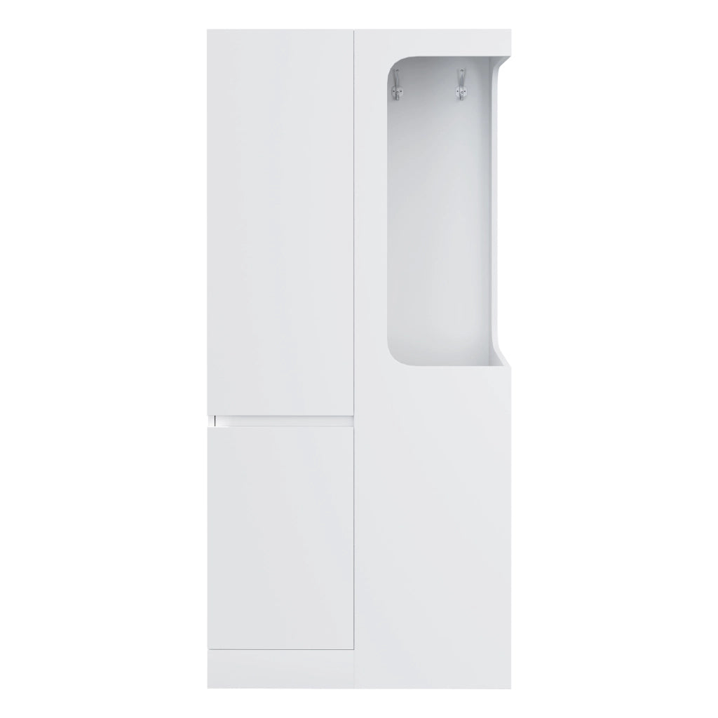 Armadio con 1 anta; 4 cassetti e vano aperto - in legno - 70×40×170 cm - bianco