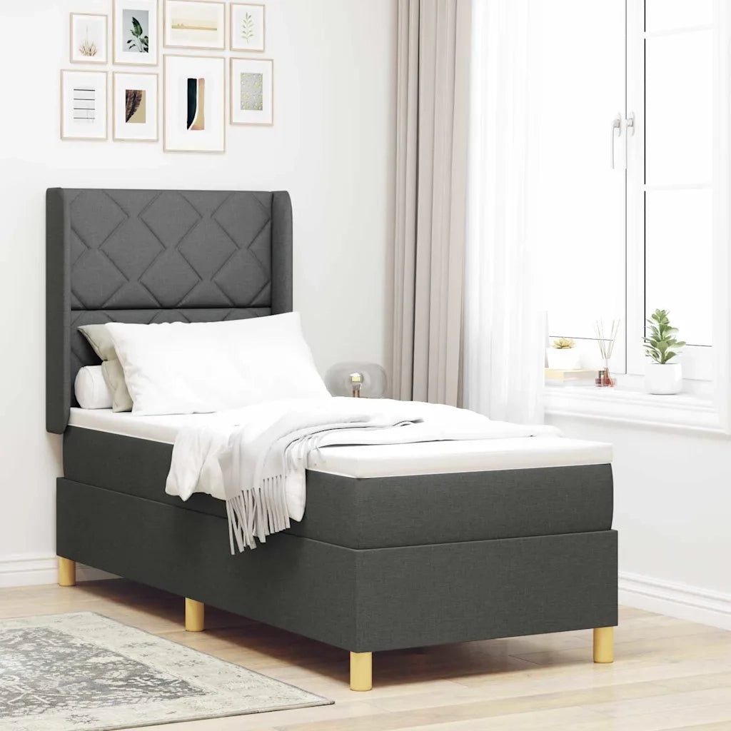 Letto a molle con strisce LED Grigio 80 x 200 cm Tessuto 3343722