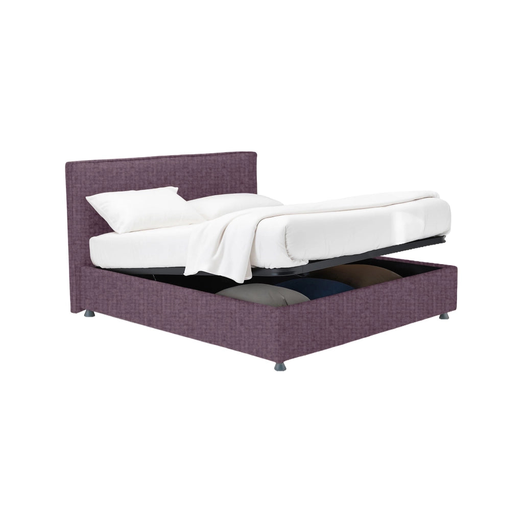 Lichfield, Letto Matrimoniale Sfoderabile Made in Italy, Viola Lilla