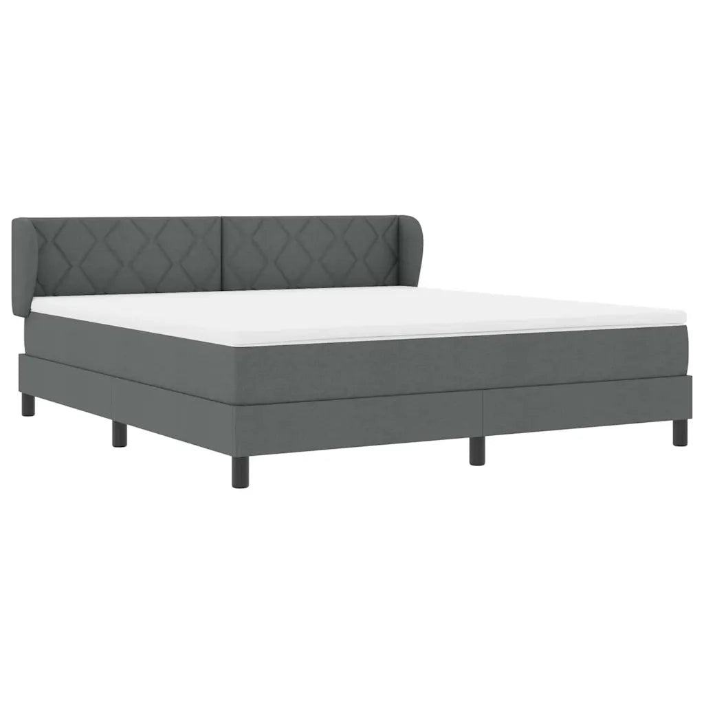 Letto a molle con testiera Grigio scuro 180 x 200 cm Tessuto 3340102