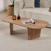 Dozza, Tavolino da Salotto Forma Ovale, 130x65x40h cm Marrone Rovere Nodi