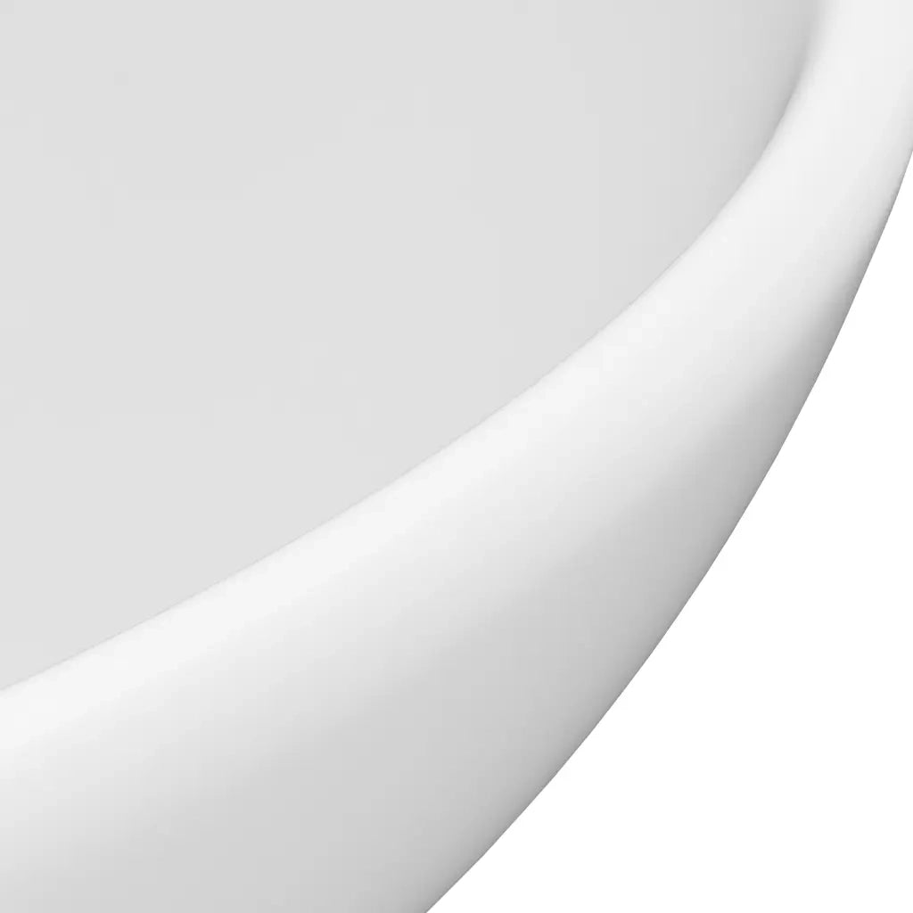 Lavandino-Lavello Lusso Rotondo Bianco Opaco 32,5x14 cm in Ceramica