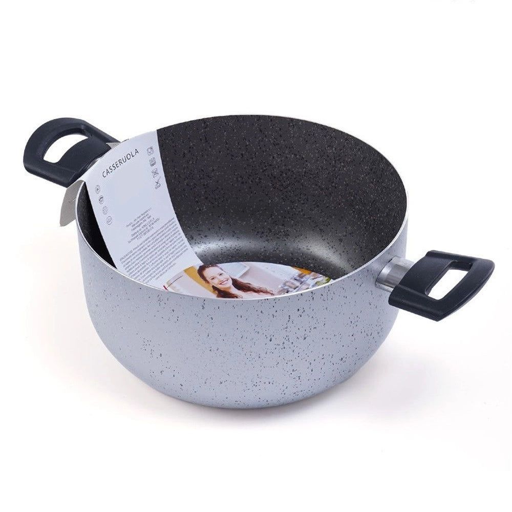 Trade Shop - Casseruola Pentola Con 2 Manici Antiaderente Diametro 14/16/24/26 Cm Utensile Per Cucinare -