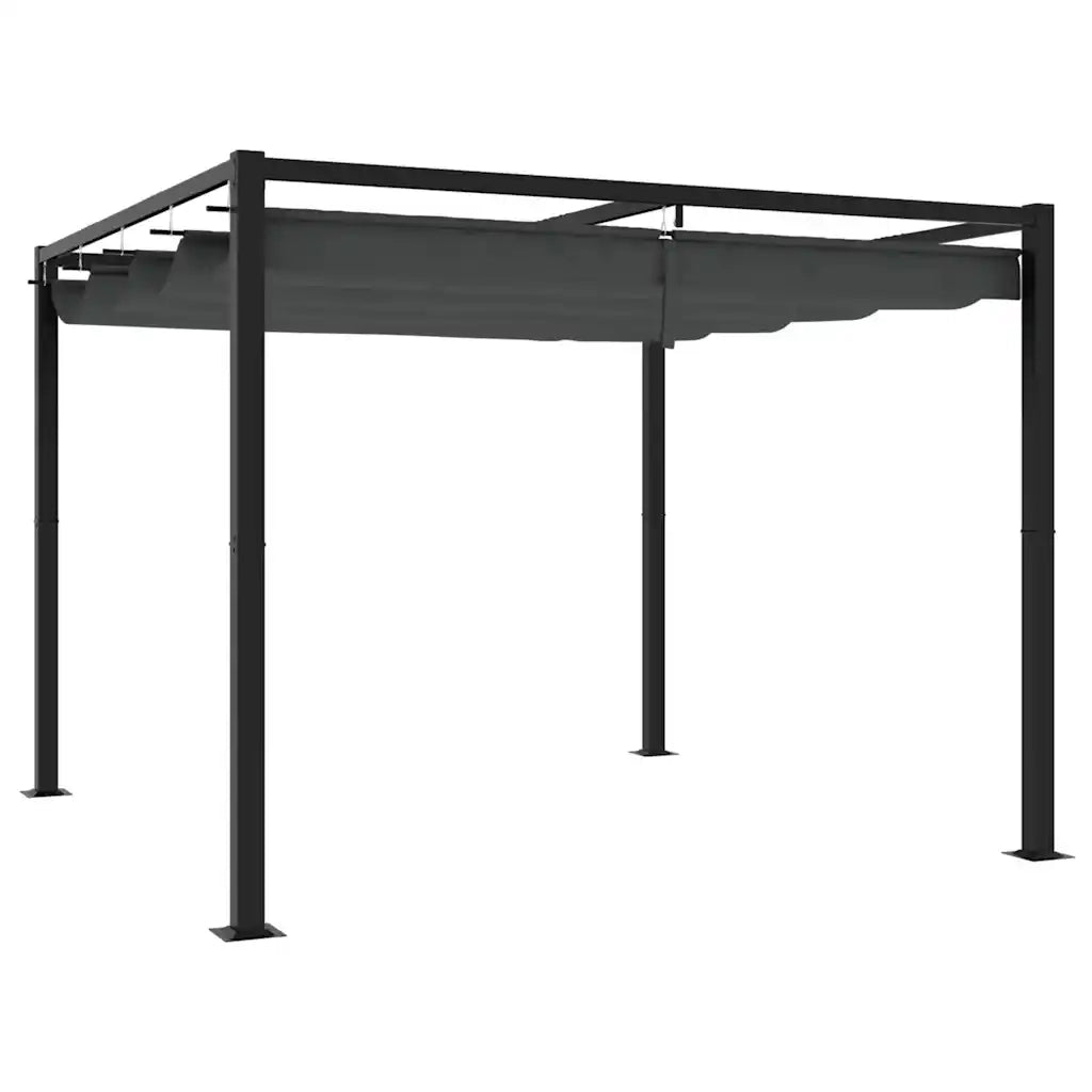 vidaXL Gazebo da Giardino con Tetto Retrattile Antracite 3x3 m Acciaio