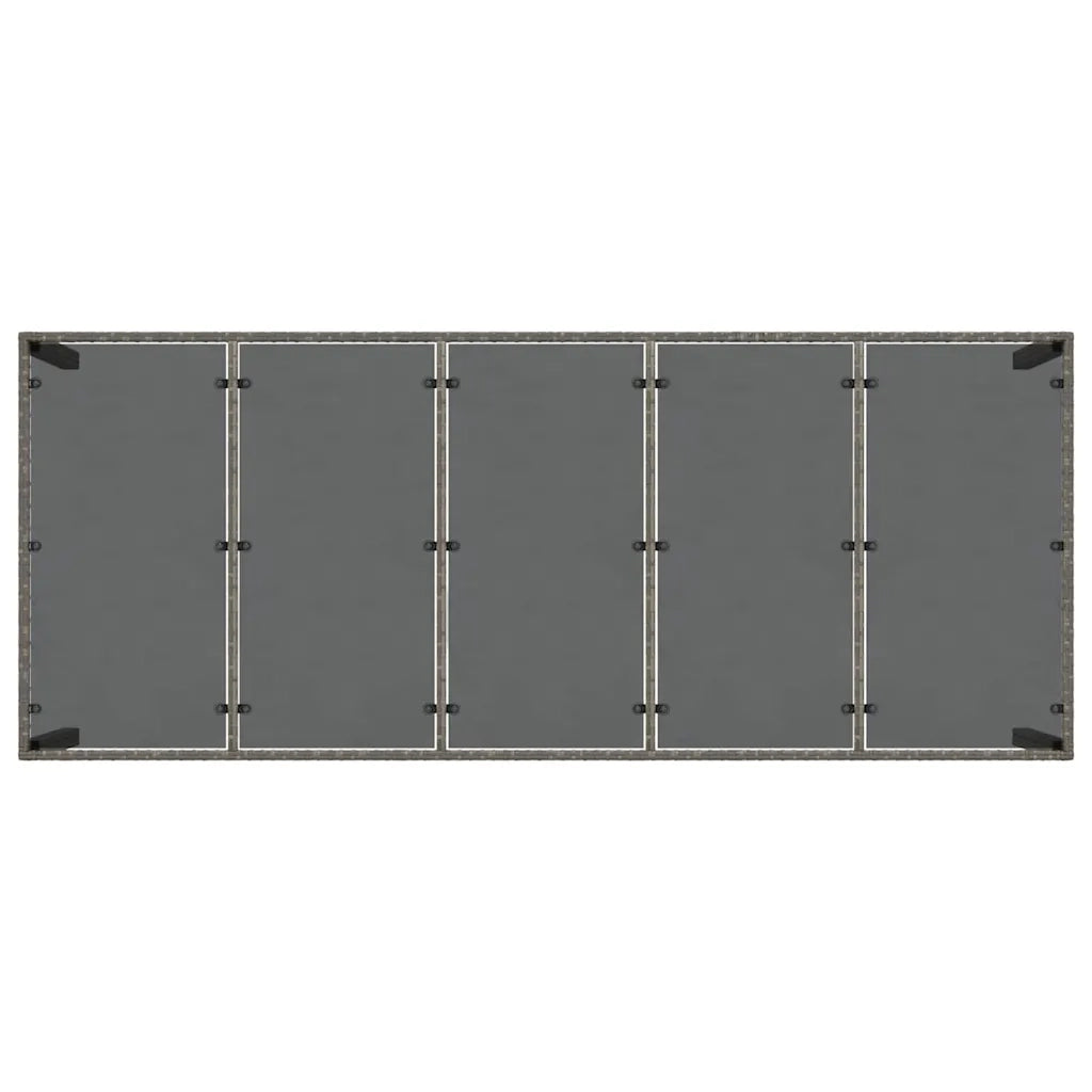 Set da Pranzo per Giardino 9 pcs Grigio polyrattan 3334877