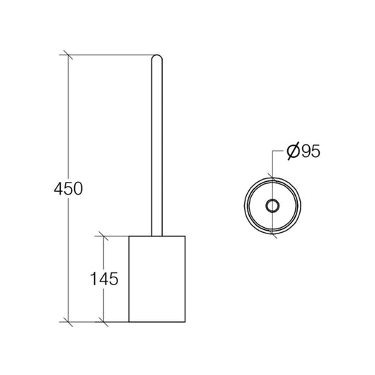 Lineabeta - Portascopino Baston in ceramica / silicone antracite