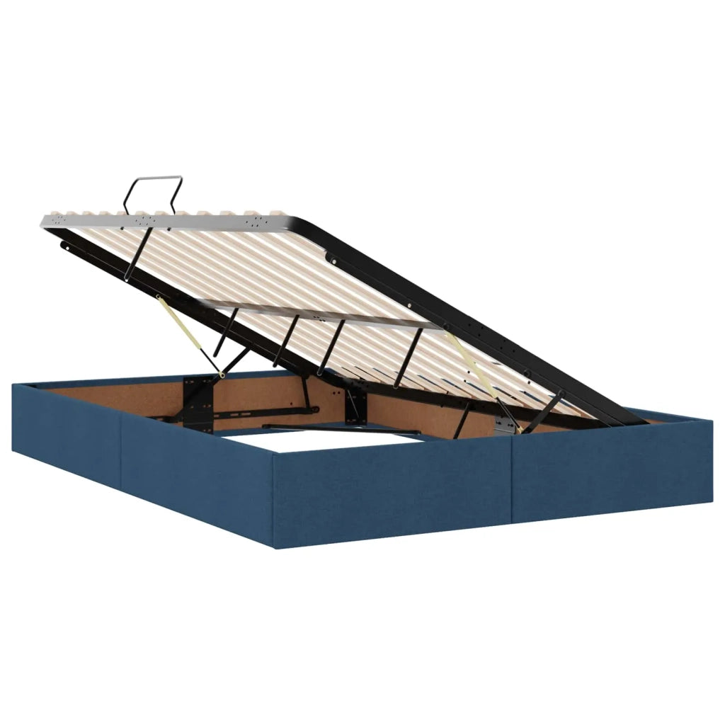 Letto con contenitore LED e materasso Blu 140 x 200 cm Tessuto 3460016