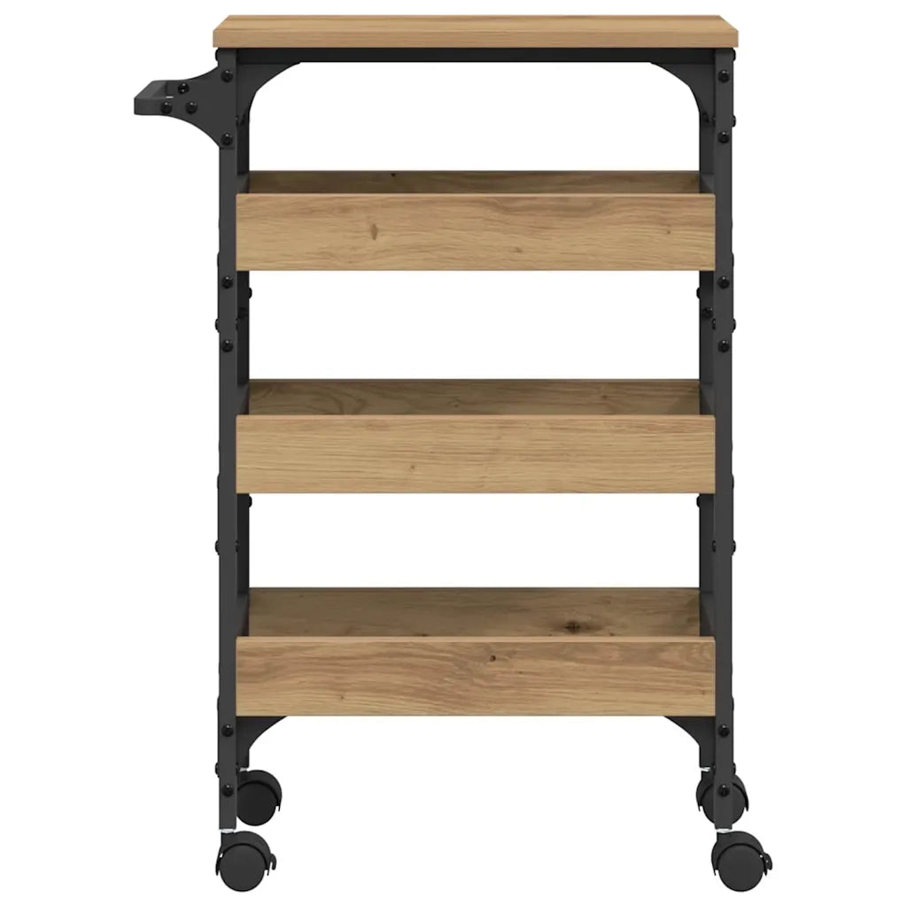 Carrello da Cucina-Scaffale per Cucina Rovere artigianale 53 x 20 x 76 cm