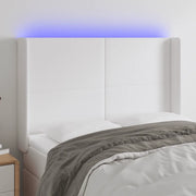Testiera a LED Bianco 147x16x118/128 cm in Similpellecod mxl 97886
