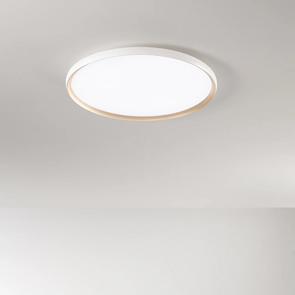 Plafoniera Moderna Halo Metallo Bianco Oro Led 45W Dimmerabile Ip20